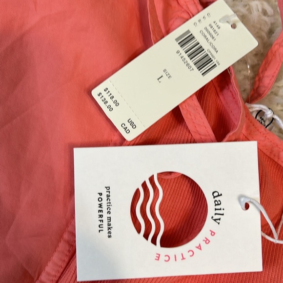 NWT ANTHRO L Daily Practice by Anthropologie Lights Out Jumpsuit in coral - Picture 4 of 11